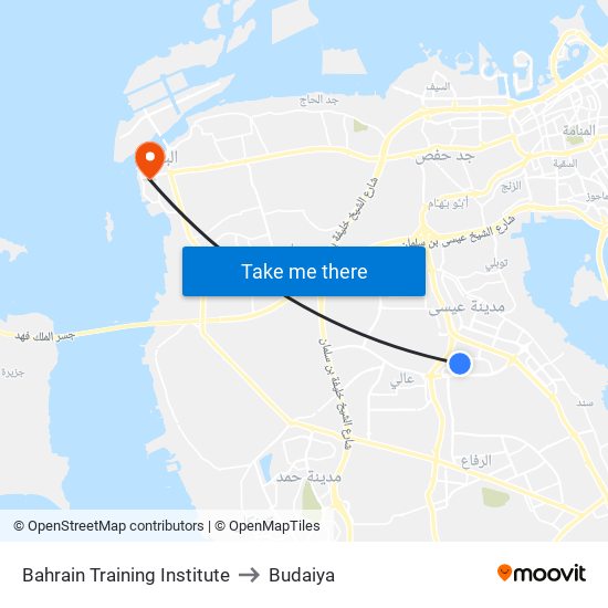 Bahrain Training Institute to Budaiya map