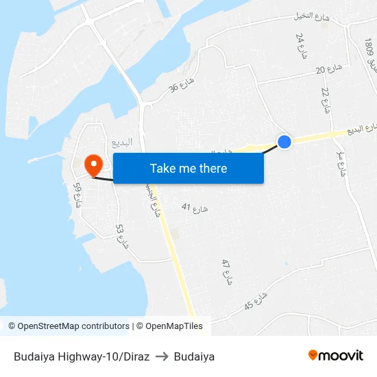 Budaiya Highway-10/Diraz to Budaiya map