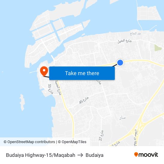 Budaiya Highway-15/Maqabah to Budaiya map