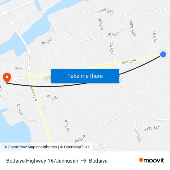 Budaiya Highway-16/Jannusan to Budaiya map