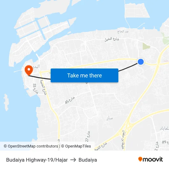 Budaiya Highway-19/Hajar to Budaiya map