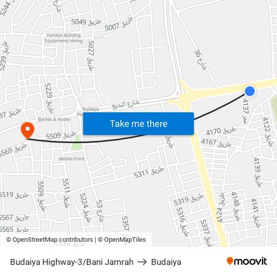 Budaiya Highway-3/Bani Jamrah to Budaiya map