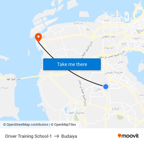 Driver Training School-1 to Budaiya map