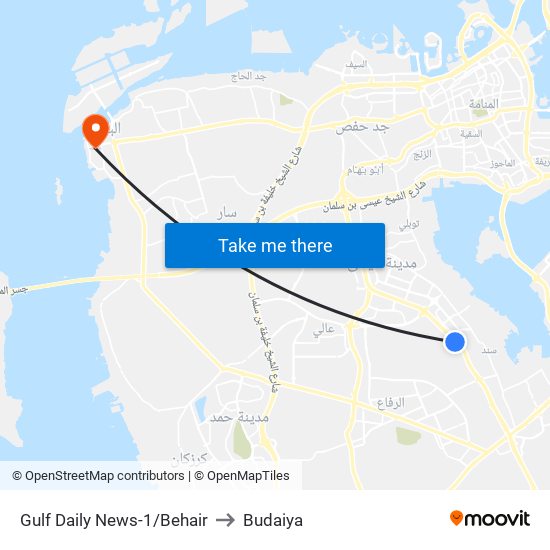 Gulf Daily News-1/Behair to Budaiya map