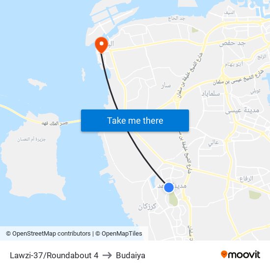 Lawzi-37/Roundabout 4 to Budaiya map