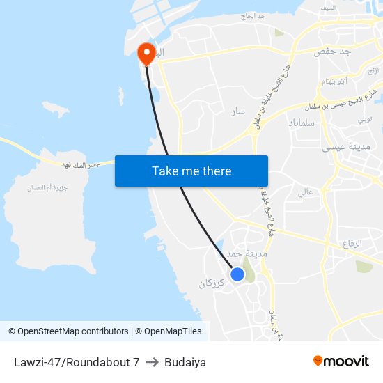 Lawzi-47/Roundabout 7 to Budaiya map