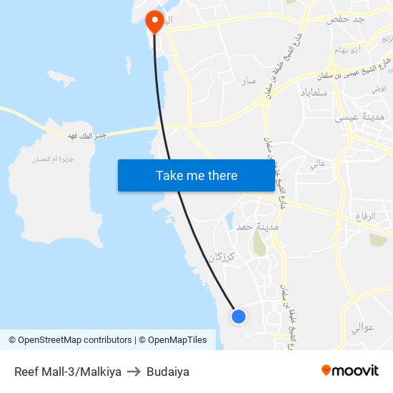 Reef Mall-3/Malkiya to Budaiya map