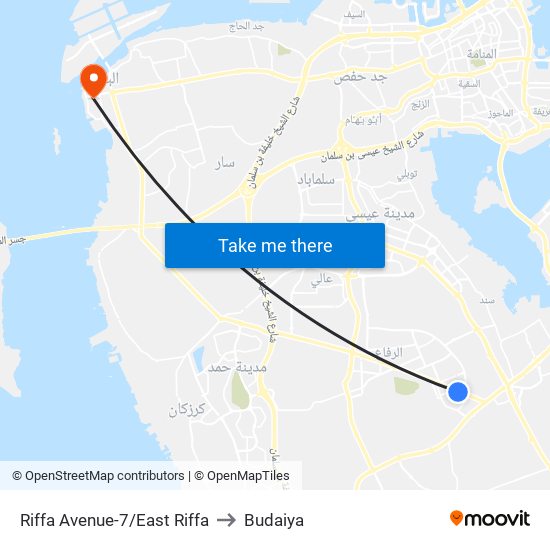 Riffa Avenue-7/East Riffa to Budaiya map