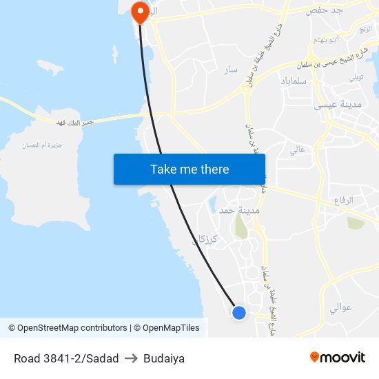 Road 3841-2/Sadad to Budaiya map