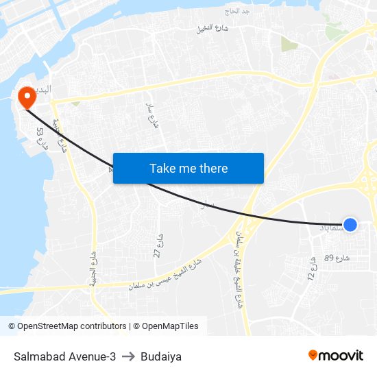 Salmabad Avenue-3 to Budaiya map