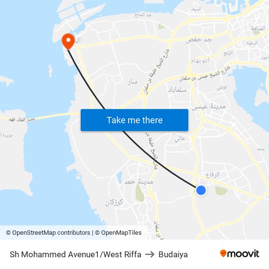 Sh Mohammed Avenue1/West Riffa to Budaiya map