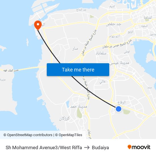 Sh Mohammed Avenue3/West Riffa to Budaiya map