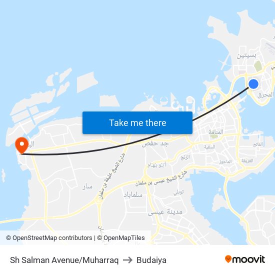 Sh Salman Avenue/Muharraq to Budaiya map