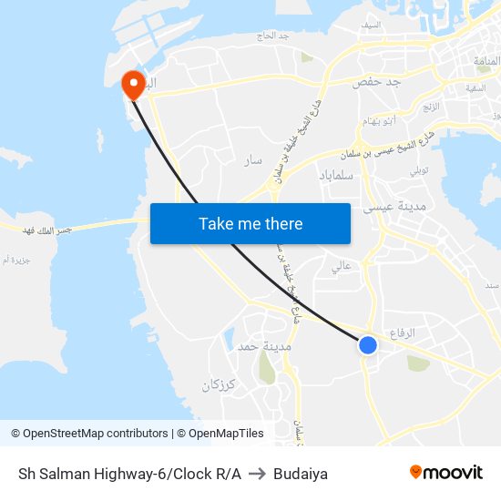 Sh Salman Highway-6/Clock R/A to Budaiya map