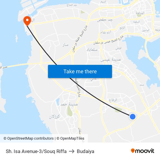 Sh. Isa Avenue-3/Souq Riffa to Budaiya map