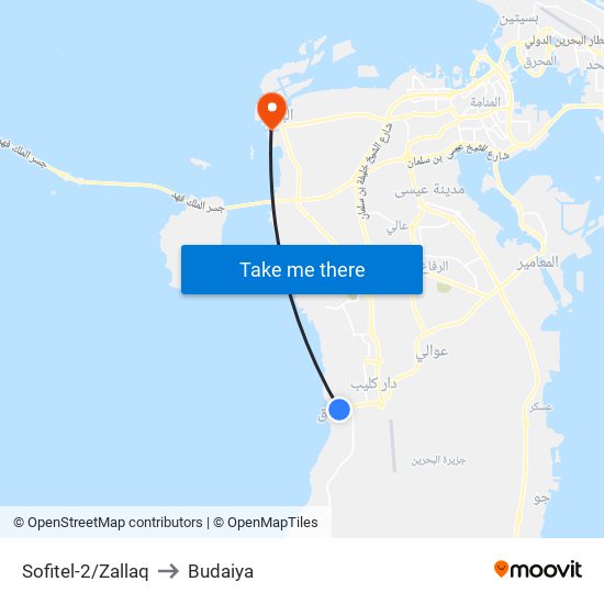 Sofitel-2/Zallaq to Budaiya map