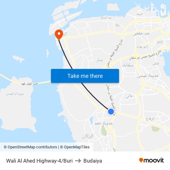 Wali Al Ahed Highway-4/Buri to Budaiya map