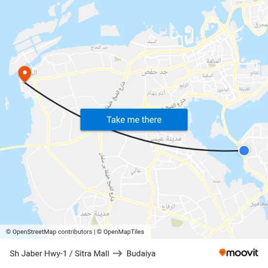 Sheikh Jaber Highway-1/Sitra Mall to Budaiya map