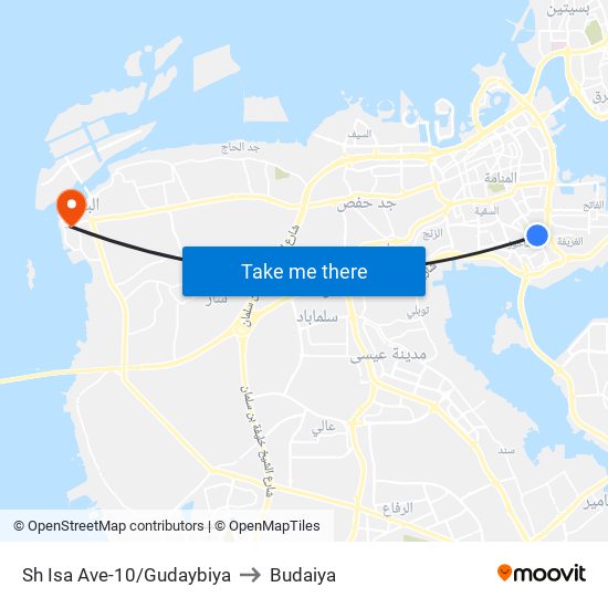 Sh Isa Ave-10/Gudaybiya to Budaiya map