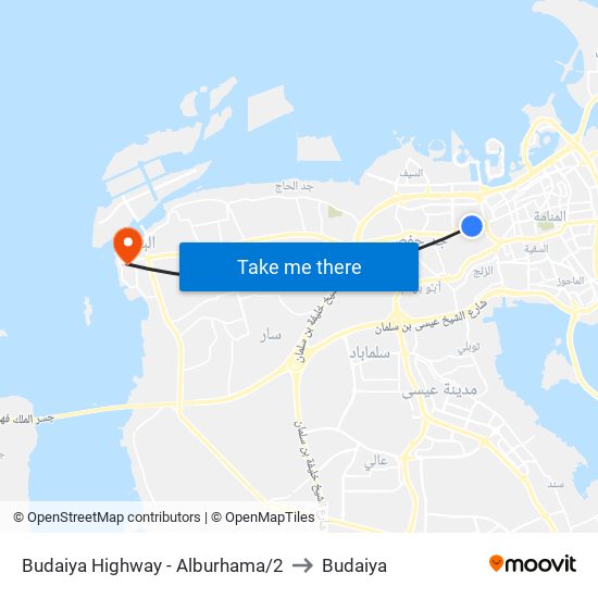 Budaiya Highway - Alburhama/2 to Budaiya map