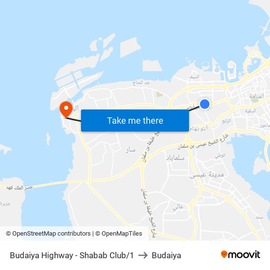 Budaiya Highway - Shabab Club/1 to Budaiya map