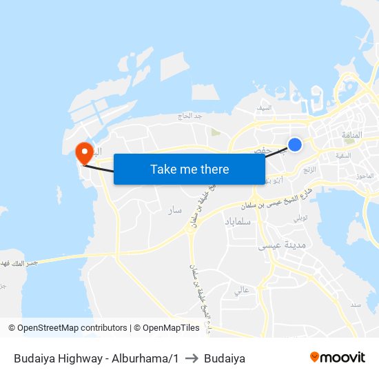 Budaiya Highway - Alburhama/1 to Budaiya map