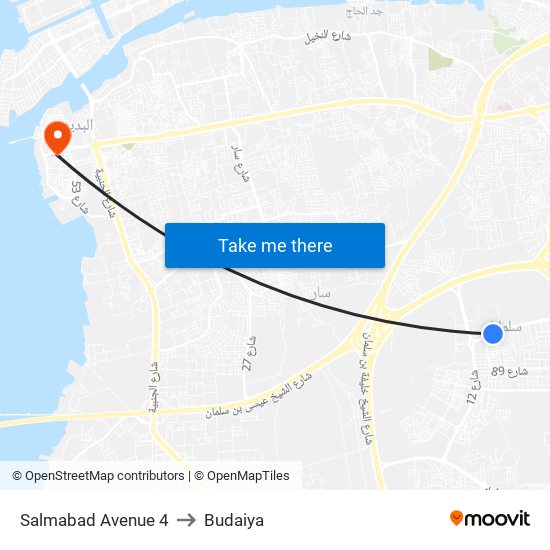 Salmabad Avenue 4 to Budaiya map