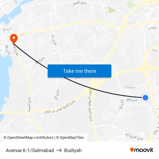 Avenue 6-1/Salmabad to Budiyah map