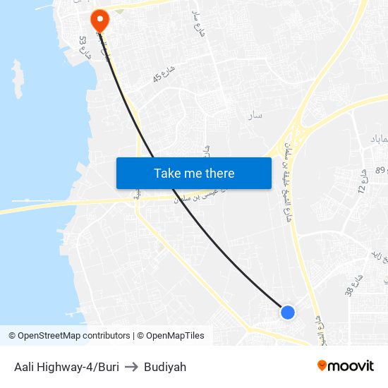 Aali Highway-4/Buri to Budiyah map