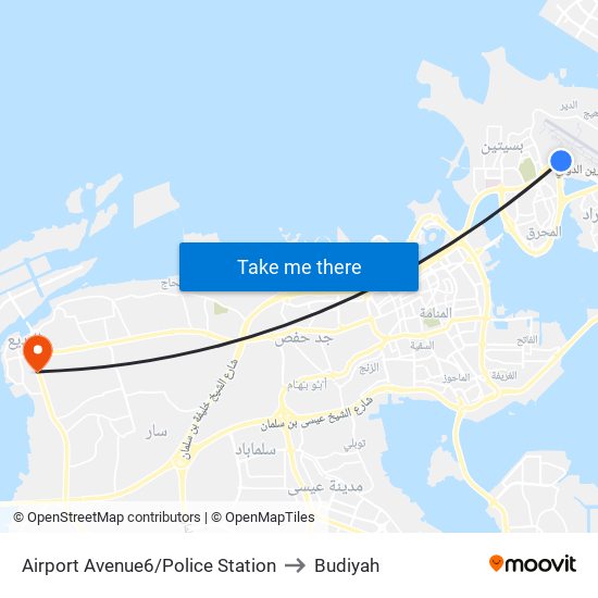 Airport Avenue6/Police Station to Budiyah map