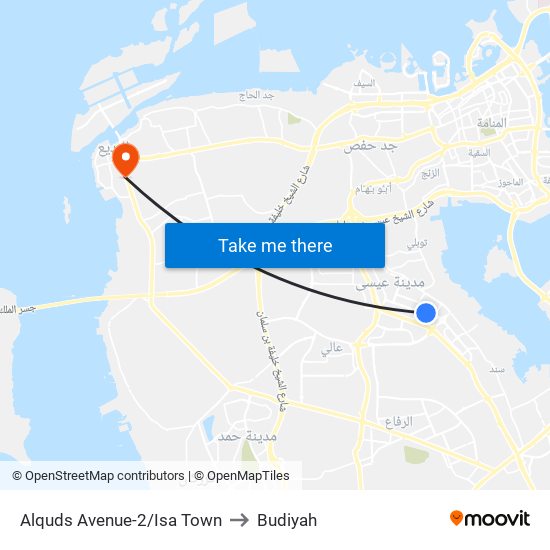 Alquds Avenue-2/Isa Town to Budiyah map