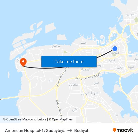 American Hospital-1/Gudaybiya to Budiyah map