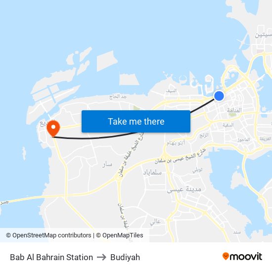 Bab Al Bahrain Station to Budiyah map