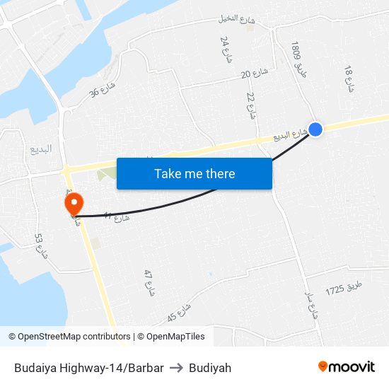 Budaiya Highway-14/Barbar to Budiyah map