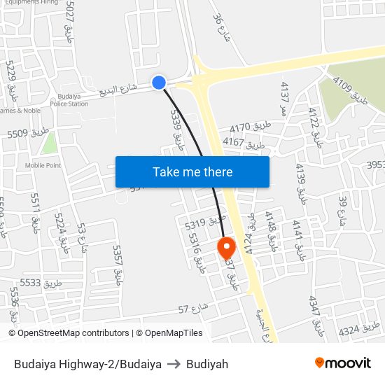 Budaiya Highway-2/Budaiya to Budiyah map