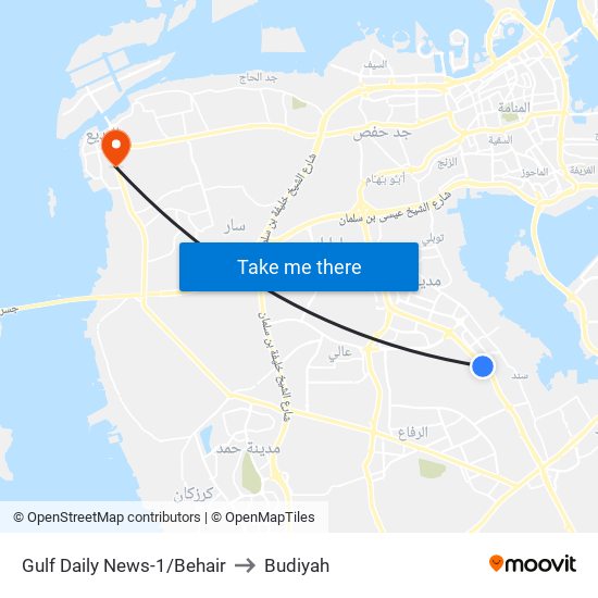 Gulf Daily News-1/Behair to Budiyah map