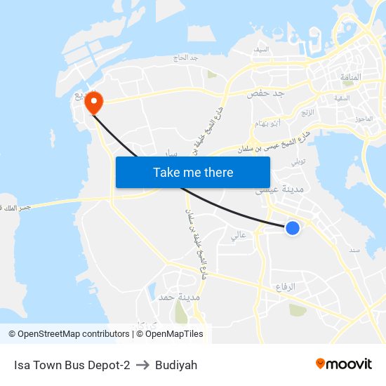 Isa Town Bus Depot-2 to Budiyah map
