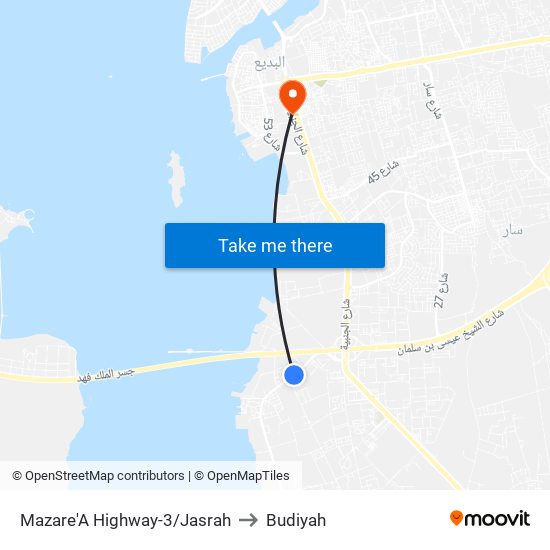 Mazare'A Highway-3/Jasrah to Budiyah map