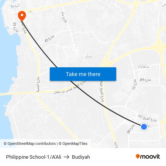 Philippine School-1/A'Ali to Budiyah map