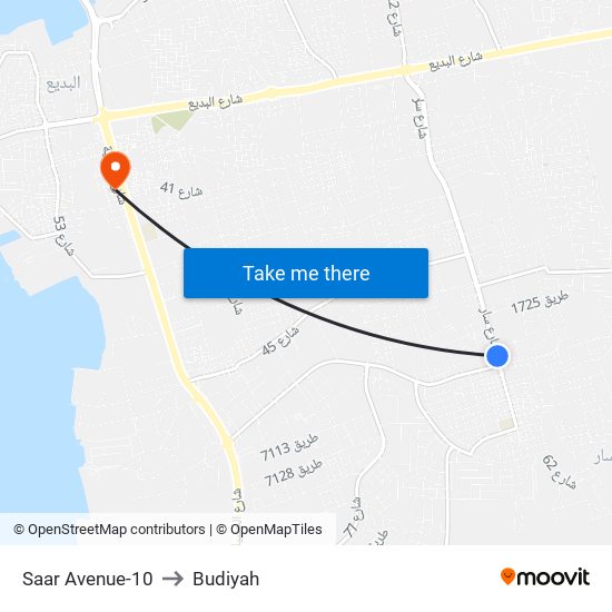 Saar Avenue-10 to Budiyah map