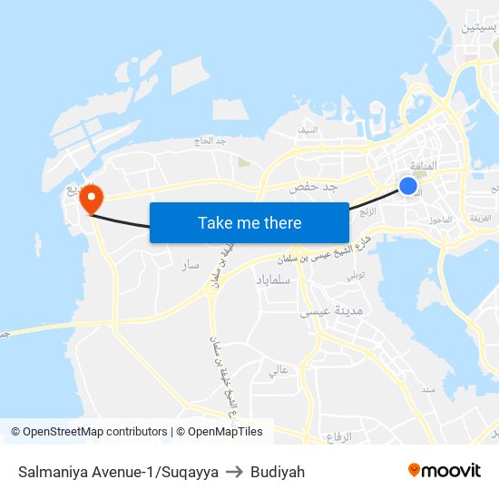 Salmaniya Avenue-1/Suqayya to Budiyah map