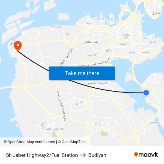 Sh Jaber Highway2/Fuel Station to Budiyah map