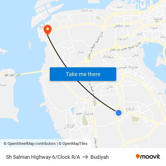 Sh Salman Highway-6/Clock R/A to Budiyah map