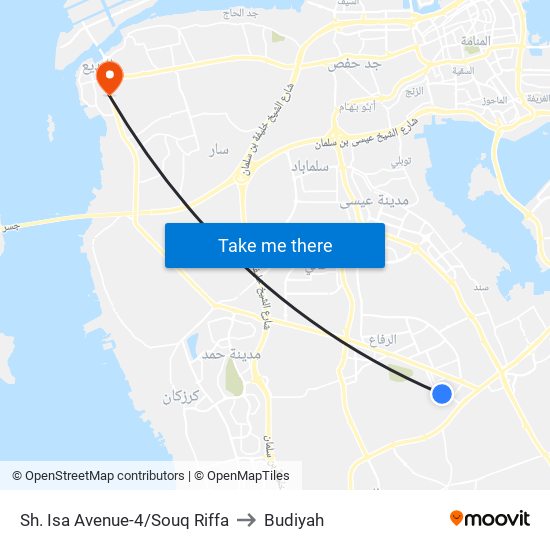 Sh. Isa Avenue-4/Souq Riffa to Budiyah map