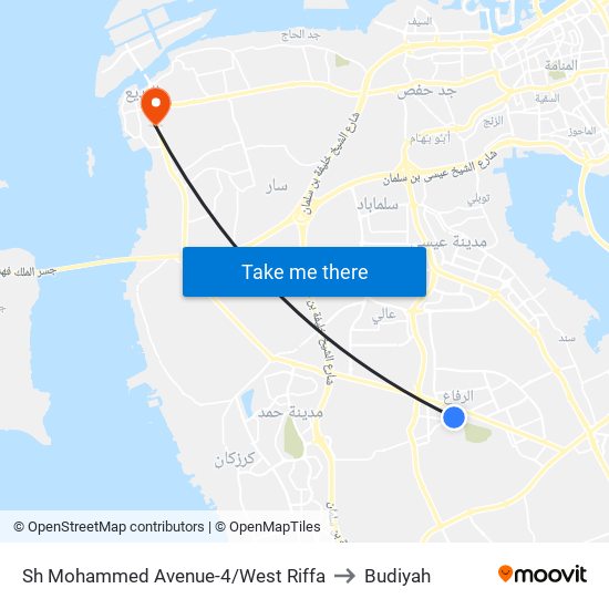 Sh Mohammed Avenue-4/West Riffa to Budiyah map