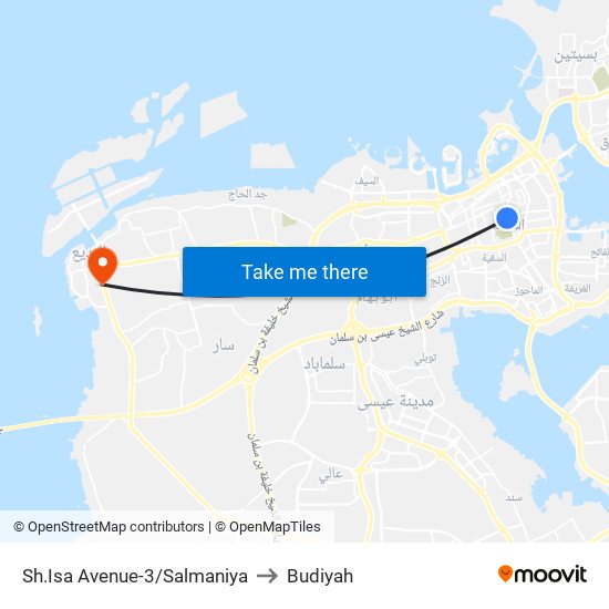 Sh.Isa Avenue-3/Salmaniya to Budiyah map
