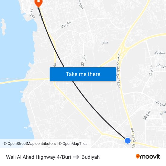 Wali Al Ahed Highway-4/Buri to Budiyah map