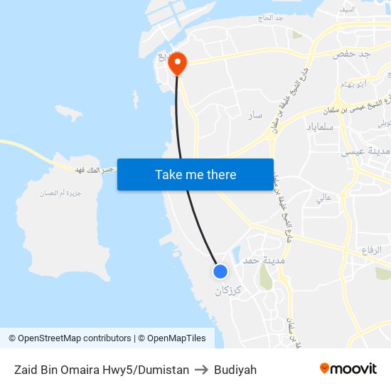 Zaid Bin Omaira Hwy5/Dumistan to Budiyah map