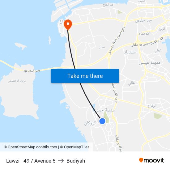 Lawzi - 49 / Avenue 5 to Budiyah map