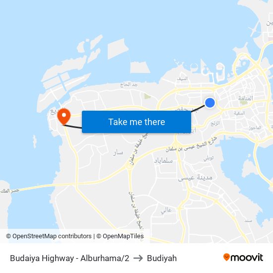 Budaiya Highway - Alburhama/2 to Budiyah map